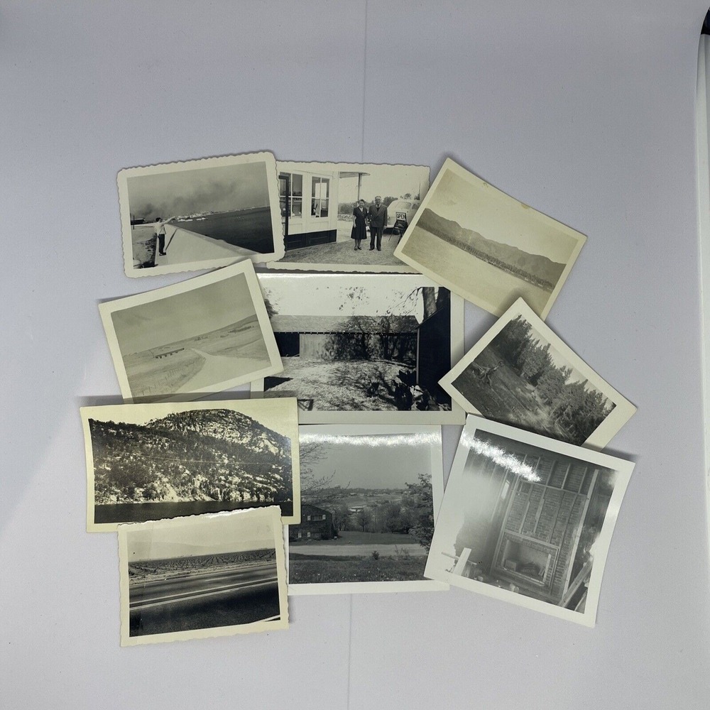 Vintage Black and White Photo Lot Mid Century Landscapes People Ephemera 9pc